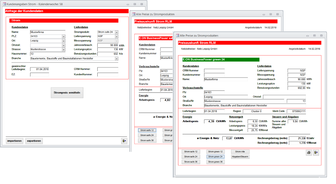 Anwendung Preisauskunftsdatenbanken